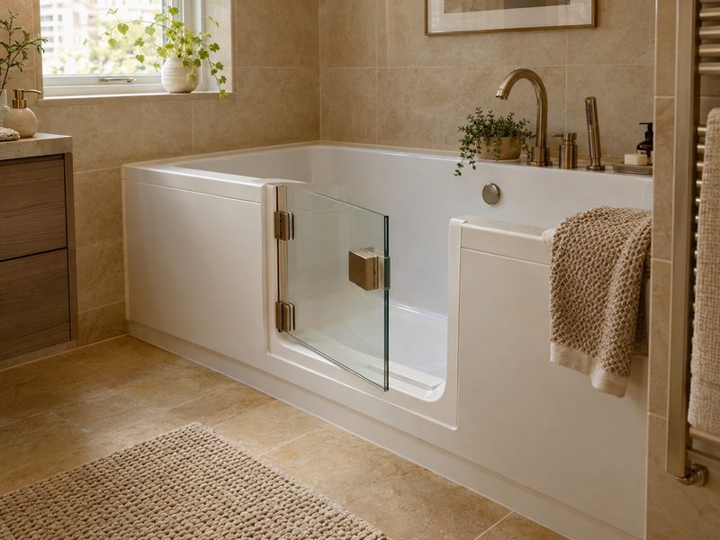 Visualisierung: Badewanne mit nachgerüsteter Einstiegstür